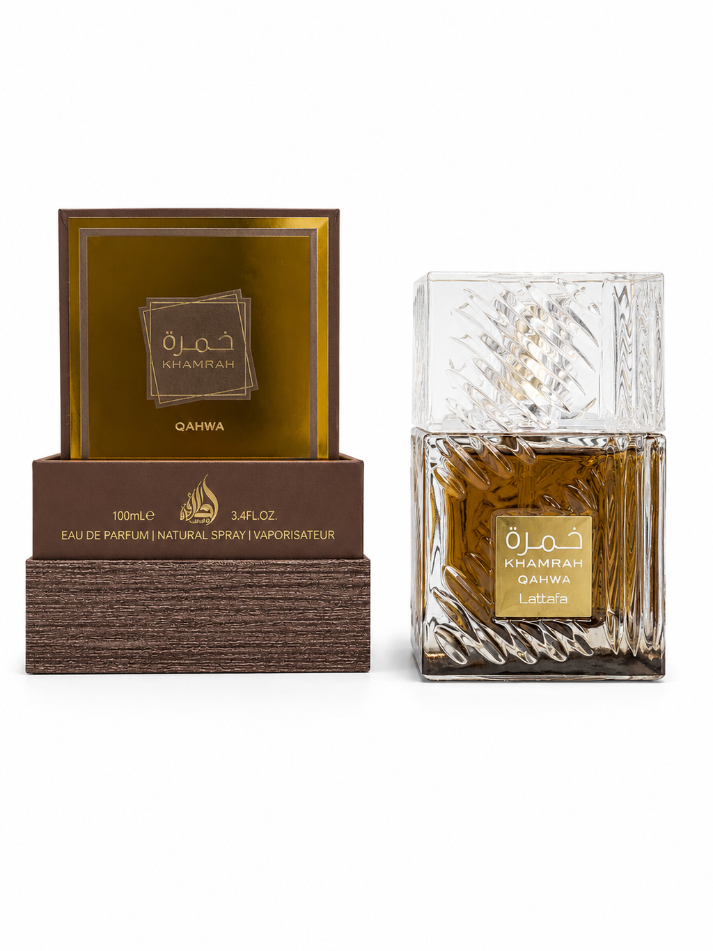 Lattafa Khamrah Qahwa Eau de Parfum 100 ml - Profumo Unisex con Note Speziate, Gourmand e Legnose