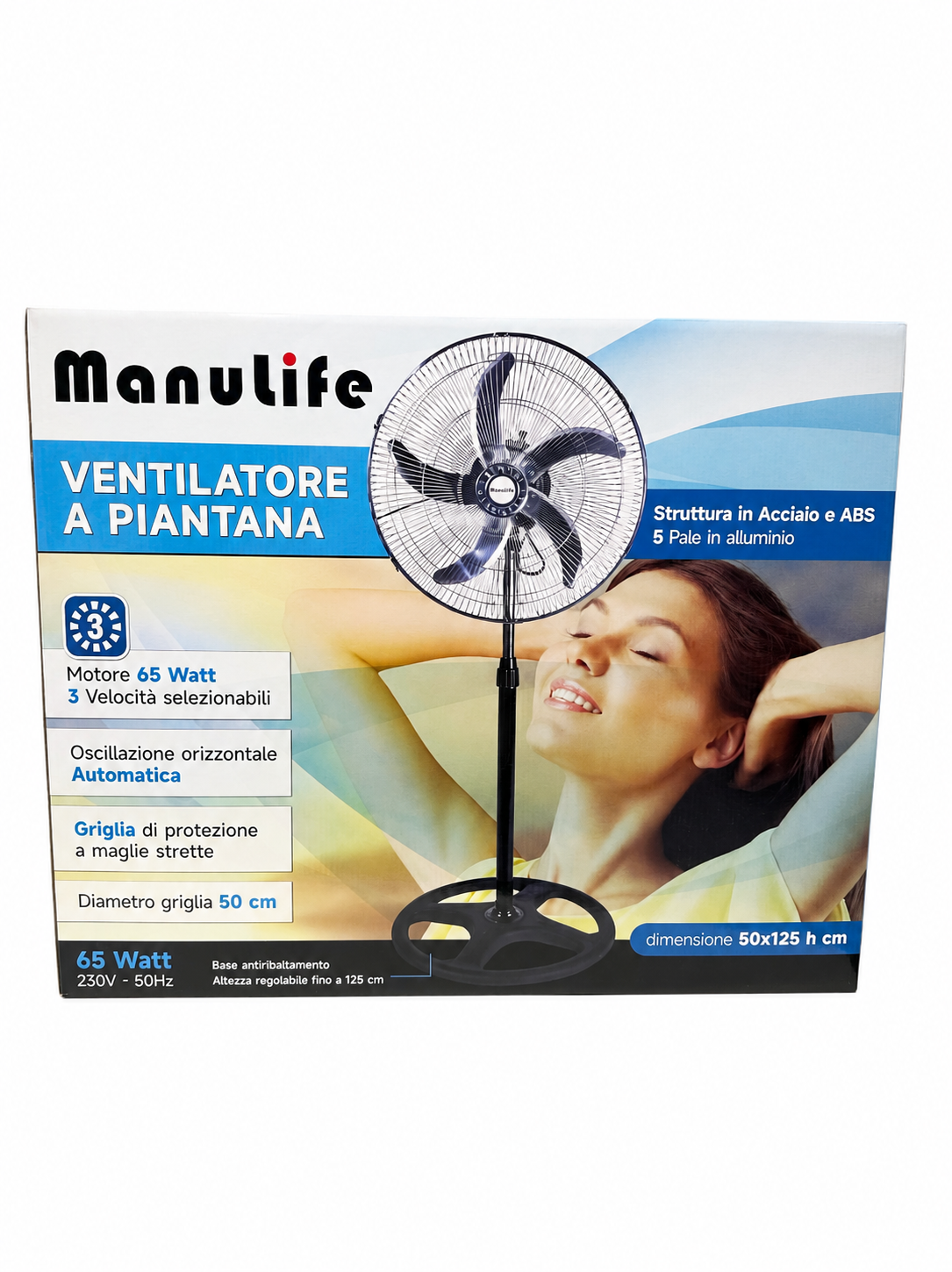 Ventilatore Potente 65W Oscillante Ultra Fresh