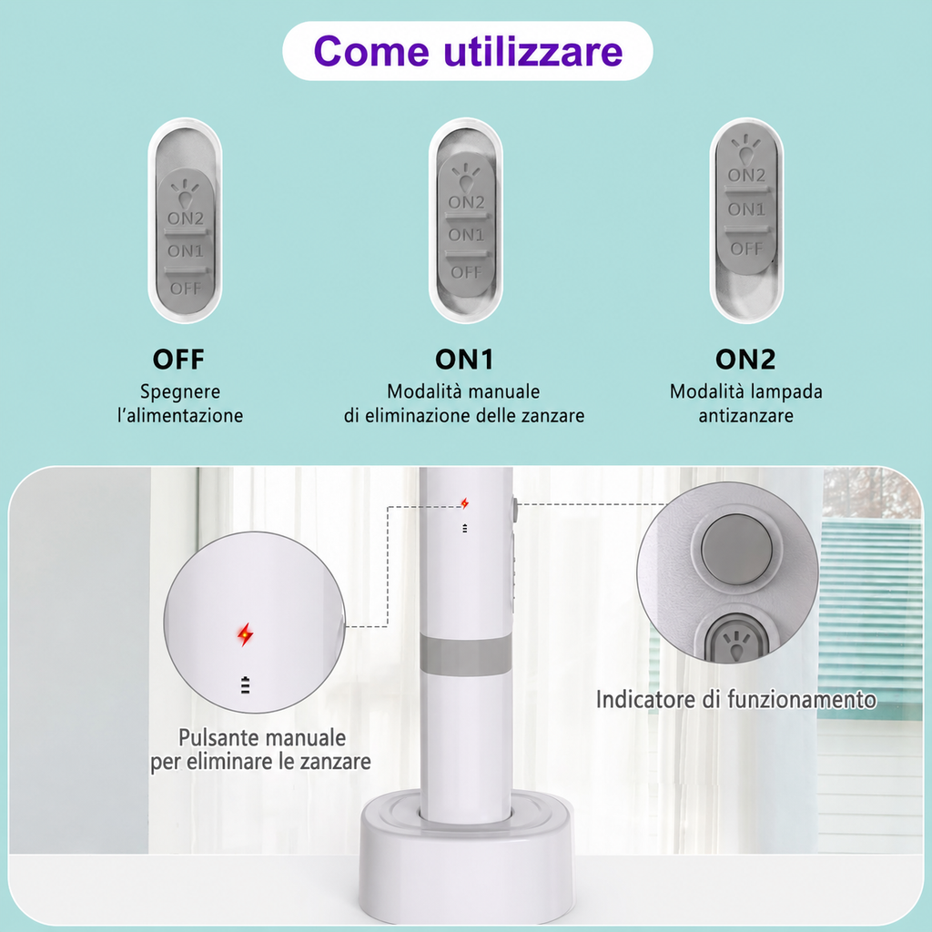 Racchetta Elettrica Antizanzare USB 2 in 1 5000V