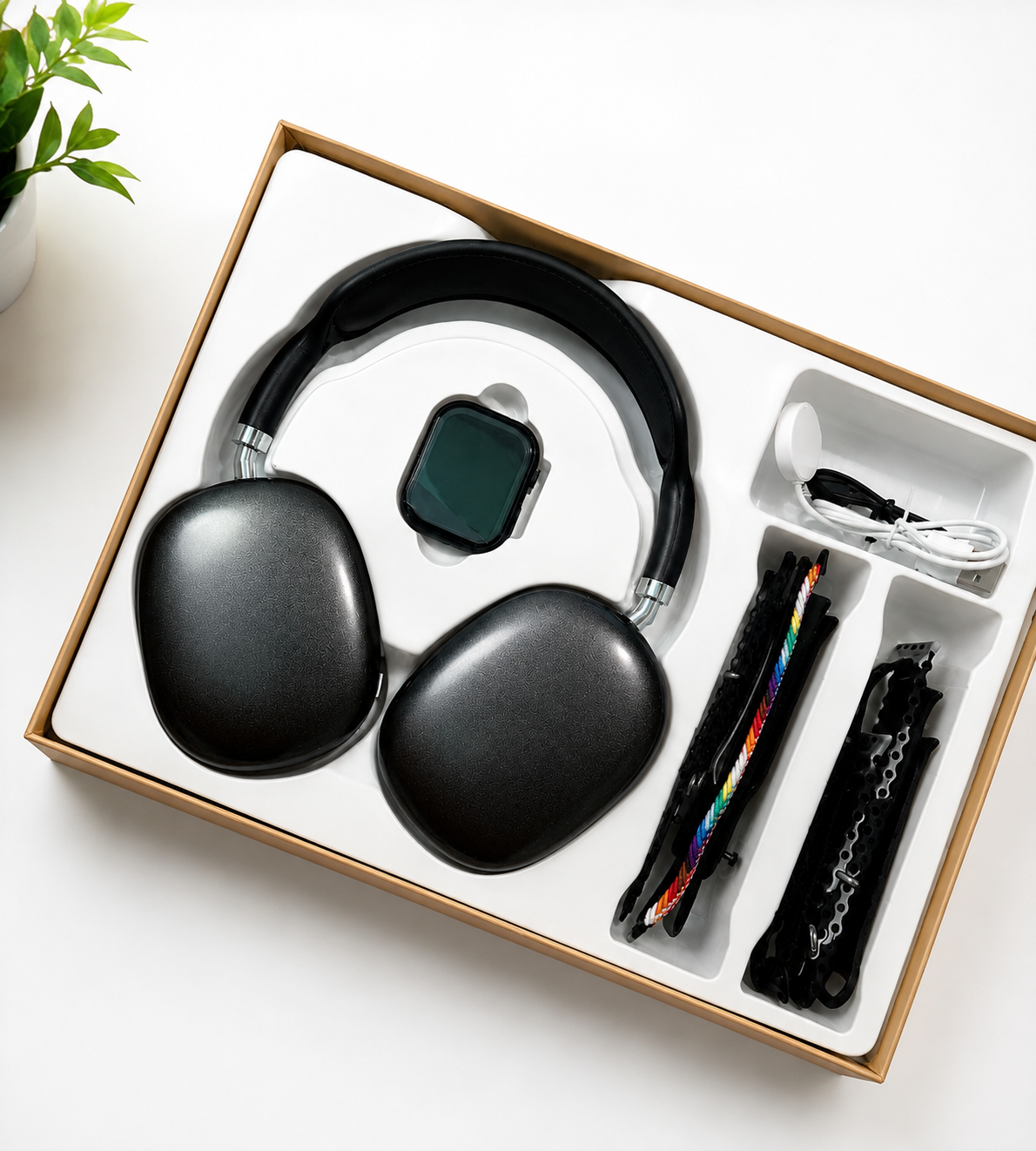 Set Premium Smartwatch + Cuffie Wireless Bluetooth con Cinturini Intercambiabili