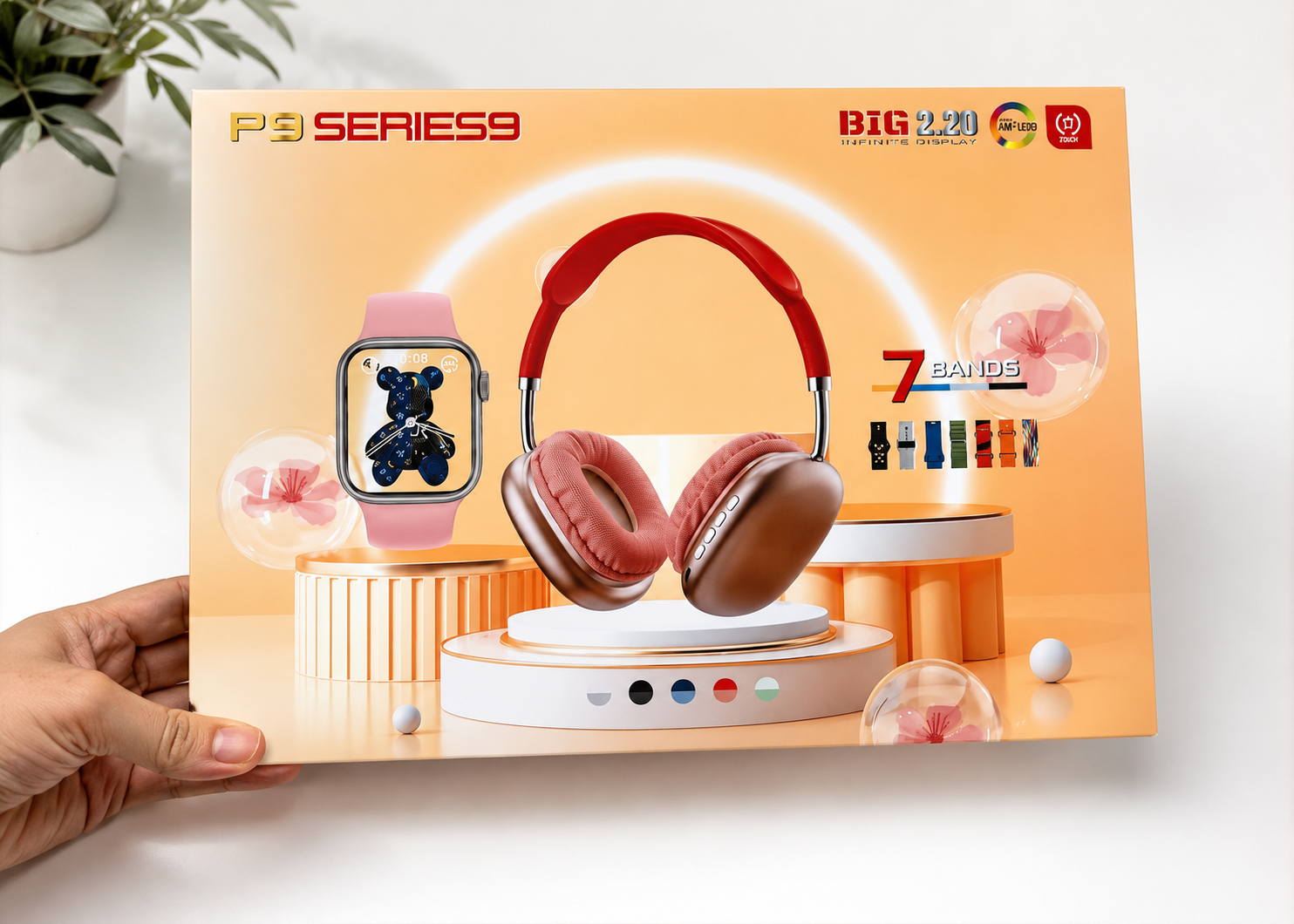 Set Premium Smartwatch + Cuffie Wireless Bluetooth con Cinturini Intercambiabili