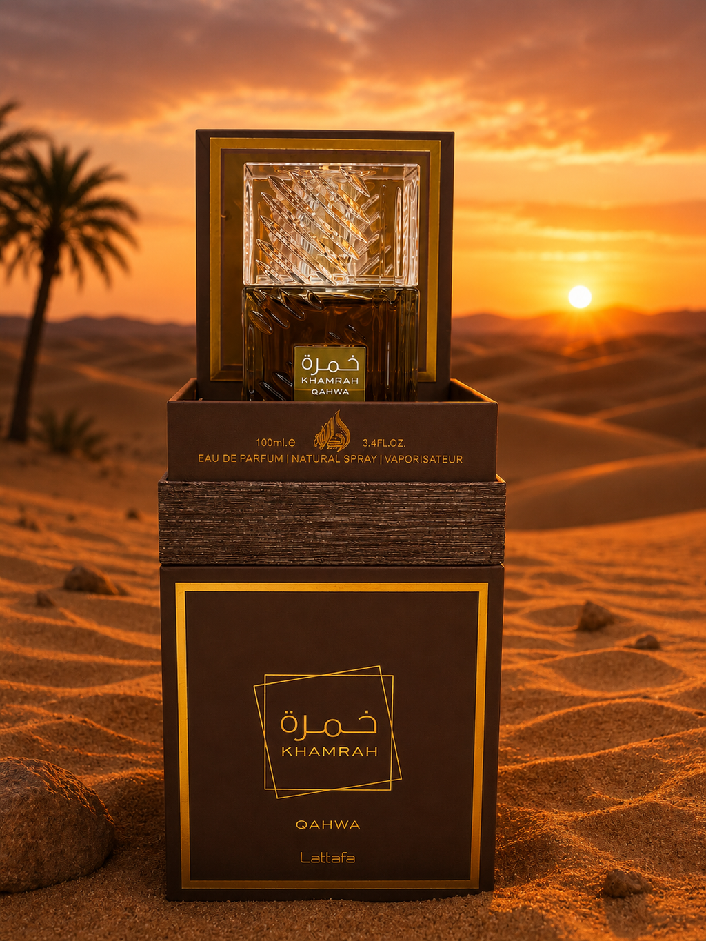 Lattafa Khamrah Qahwa Eau de Parfum 100 ml - Profumo Unisex con Note Speziate, Gourmand e Legnose