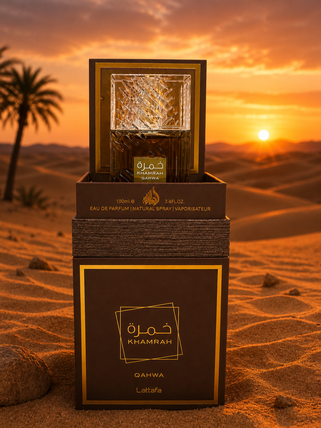 Lattafa Khamrah Qahwa Eau de Parfum 100 ml - Profumo Unisex con Note Speziate, Gourmand e Legnose