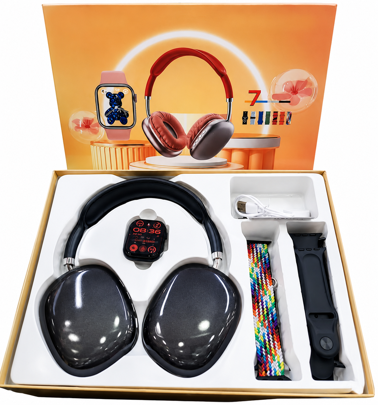 Set Premium Smartwatch + Cuffie Wireless Bluetooth con Cinturini Intercambiabili