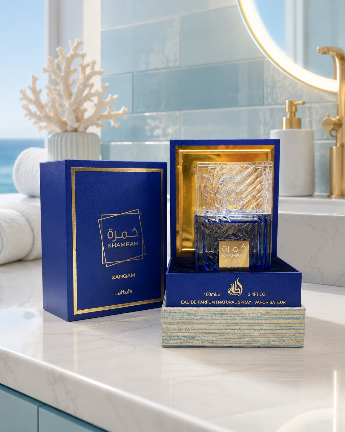 Lattafa Khamrah Zanqam Eau de Parfum 100 ml - Profumo Unisex con Note Agrumate, Speziate e Legnose