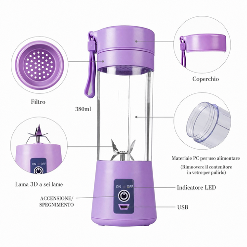 Frullatore Portatile Smoothie USB 380ML