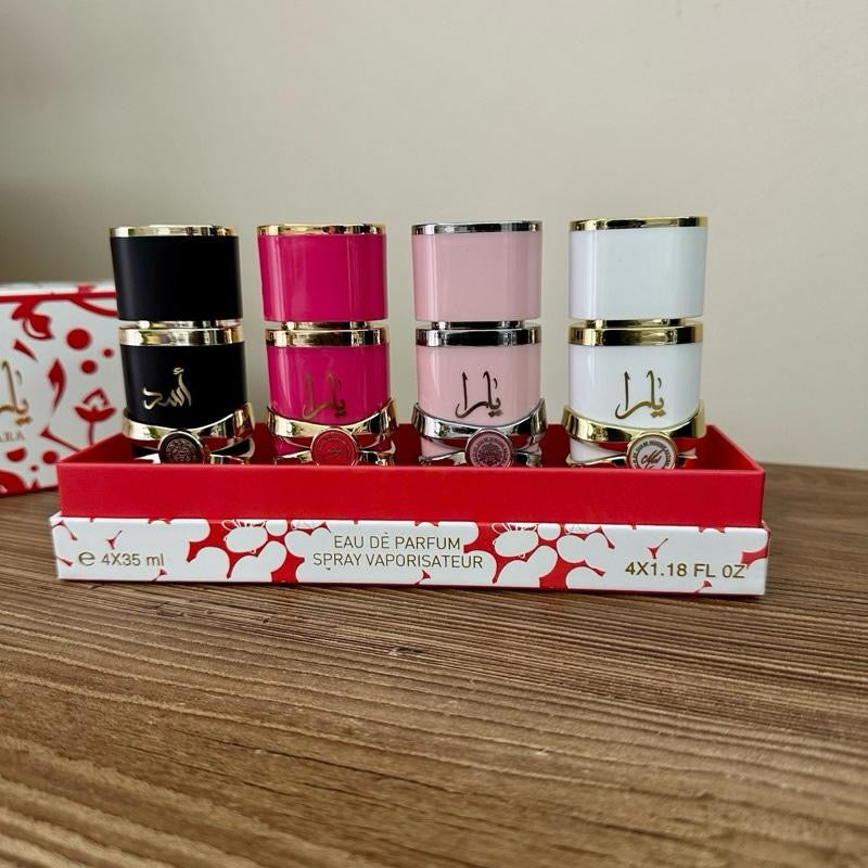 Yara Lattafa Set Profumi Mini Collection Eleganza 4x35ml Eau de Parfum Spray Vaporisateur