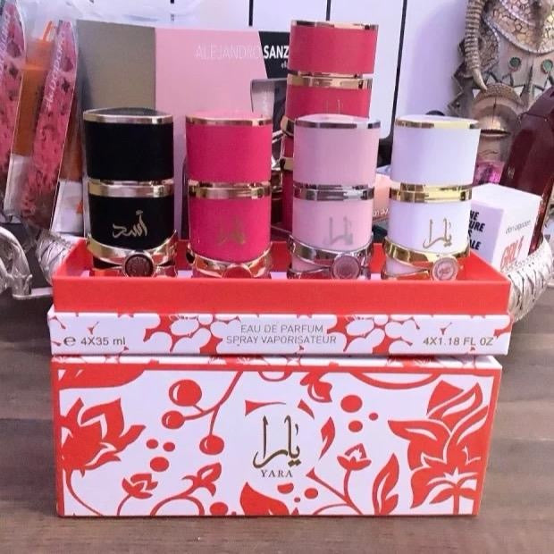 Yara Lattafa Set Profumi Mini Collection Eleganza 4x35ml Eau de Parfum Spray Vaporisateur