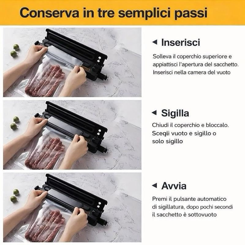 VacuumPro Macchina Sottovuoto Smart per Conservazione Alimenti con Funzione di Sigillatura Automatica