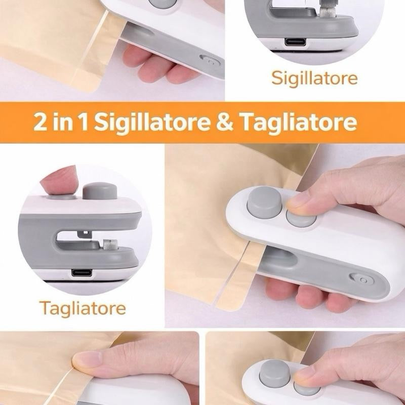 Sigillatore Portatile per Sacchetti Mini Sealer Ricaricabile per Cucina con Funzionalità Pratiche e Design Compact