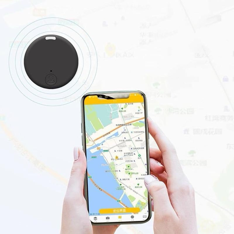 Localizzatore GPS Anti Smarrimento Mini Tracker Portachiavi Compatibile Smartphone Nero