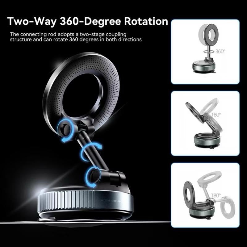 MagStand Pro Supporto Magnetico Ultra Compatto per Smartphone Design Pieghevole e Salvaspazio Rotazione Regolabile Ideale per Scrivania Auto Video e Streaming