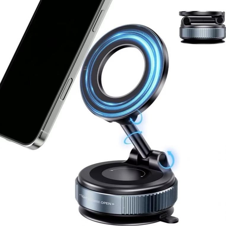 MagStand Pro Supporto Magnetico Ultra Compatto per Smartphone Design Pieghevole e Salvaspazio Rotazione Regolabile Ideale per Scrivania Auto Video e Streaming