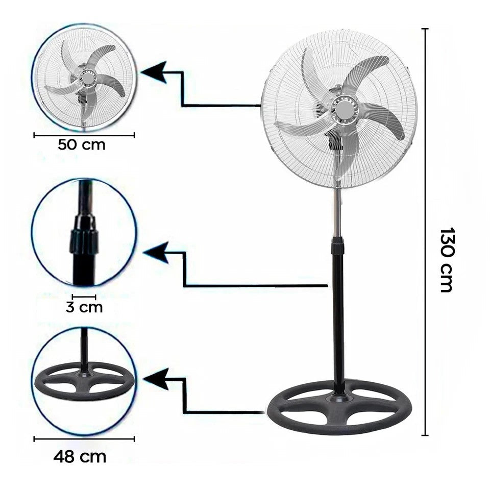 Ventilatore Potente 65W Oscillante Ultra Fresh