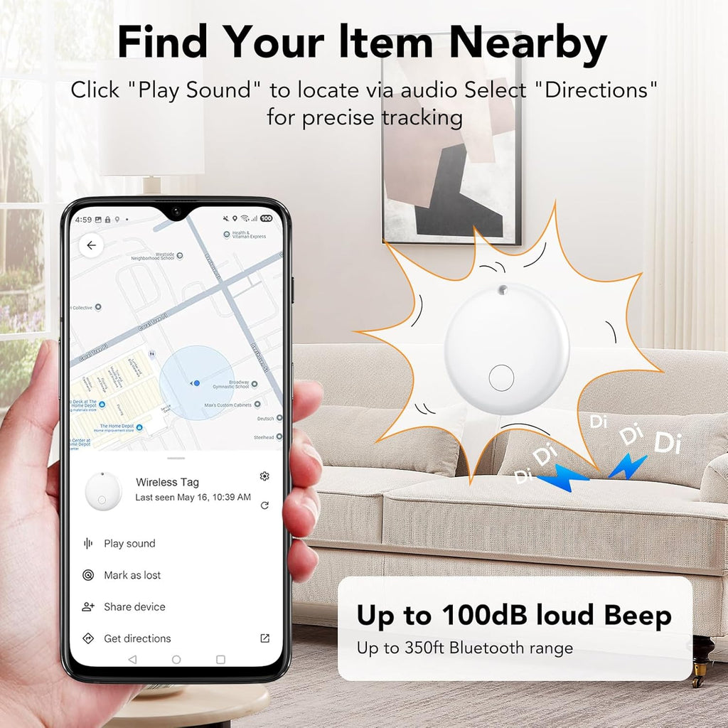 Loshall Tag Smart Finder GPS Compatibile con Apple e Android per Trovare oggetti facilmente
