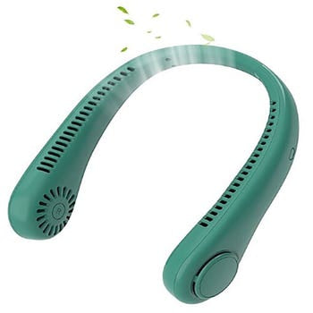 Ventilatore Portatile da Collo USB Ricaricabile – Mini Neck Fan Silenzioso 3 Velocità per Sport, Ufficio e Viaggio
