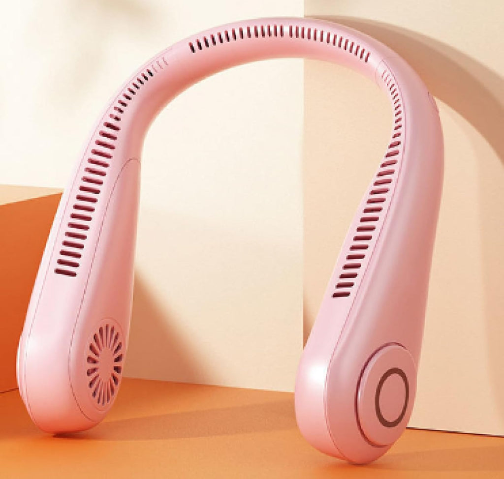 Ventilatore Portatile da Collo USB Ricaricabile – Mini Neck Fan Silenzioso 3 Velocità per Sport, Ufficio e Viaggio