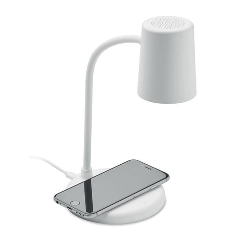 Lampada LED 3 in 1 con Altoparlante Bluetooth e Ricarica Wireless – Lampada da Tavolo Smart USB