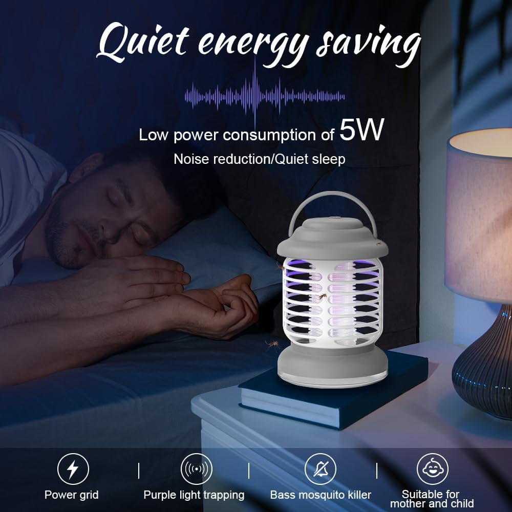Lampada Antizanzare Elettrica UV 360° USB – Trappola Zanzare da Tavolo con Luce Notturna