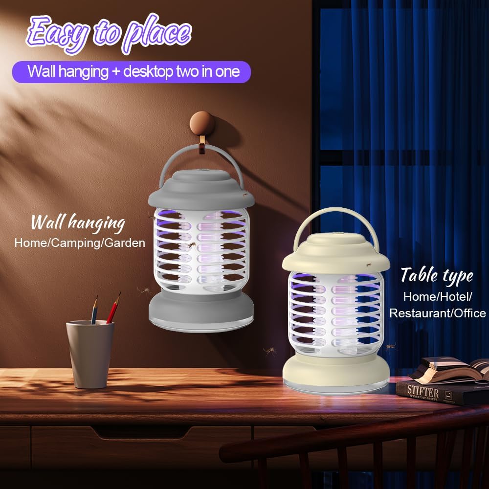 Lampada Antizanzare Elettrica UV 360° USB – Trappola Zanzare da Tavolo con Luce Notturna