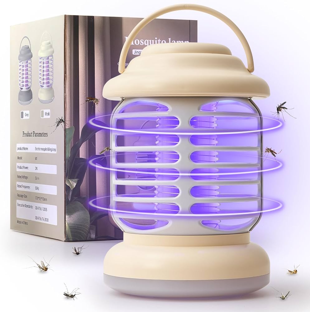 Lampada Antizanzare Elettrica UV 360° USB – Trappola Zanzare da Tavolo con Luce Notturna