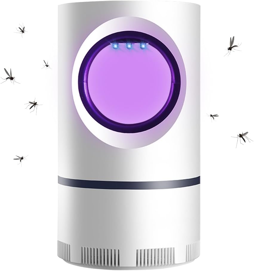 Trappola Antizanzare UV ad Aspirazione Silenziosa – Cattura Insetti USB per Camera da Letto e Casa