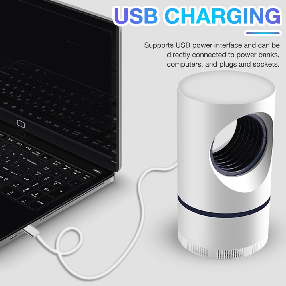 Trappola Antizanzare UV ad Aspirazione Silenziosa – Cattura Insetti USB per Camera da Letto e Casa