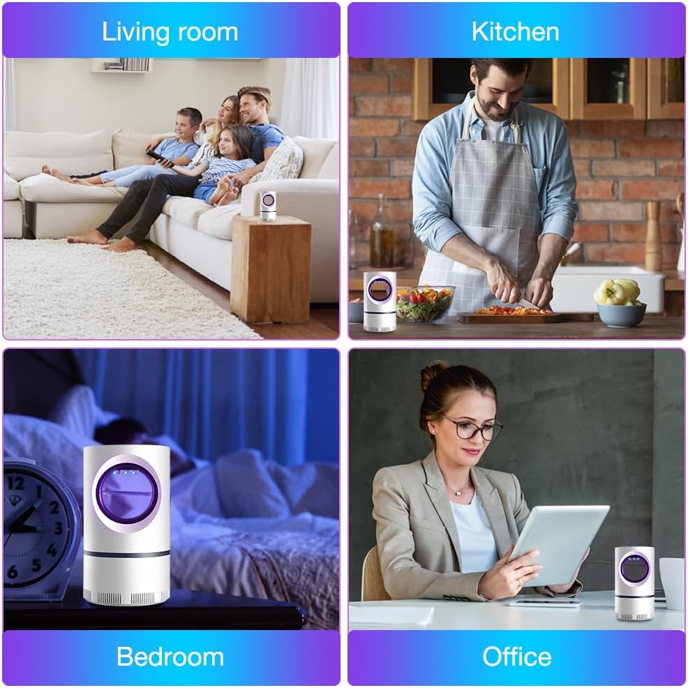 Trappola Antizanzare UV ad Aspirazione Silenziosa – Cattura Insetti USB per Camera da Letto e Casa