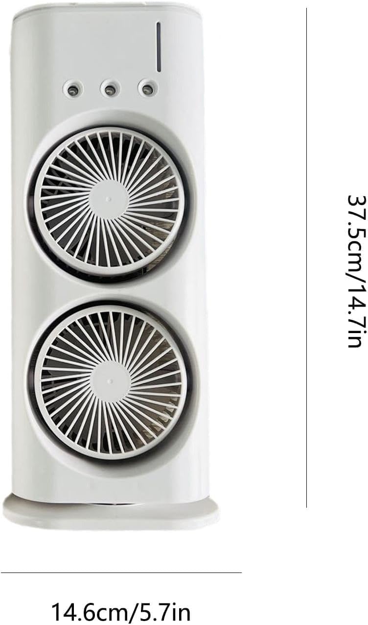 Ventilatore Nebulizzatore Portatile USB con Doppia Ventola e Luce LED RGB