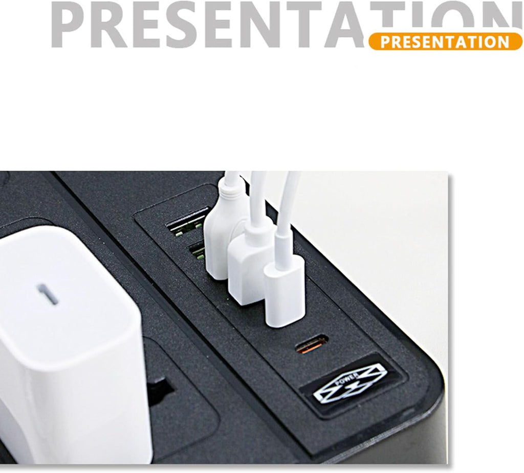 Multipresa Smart 3000W con 4 Prese Universali, 4 USB e 2 USB-C – Protezione Sovraccarico e Display LED