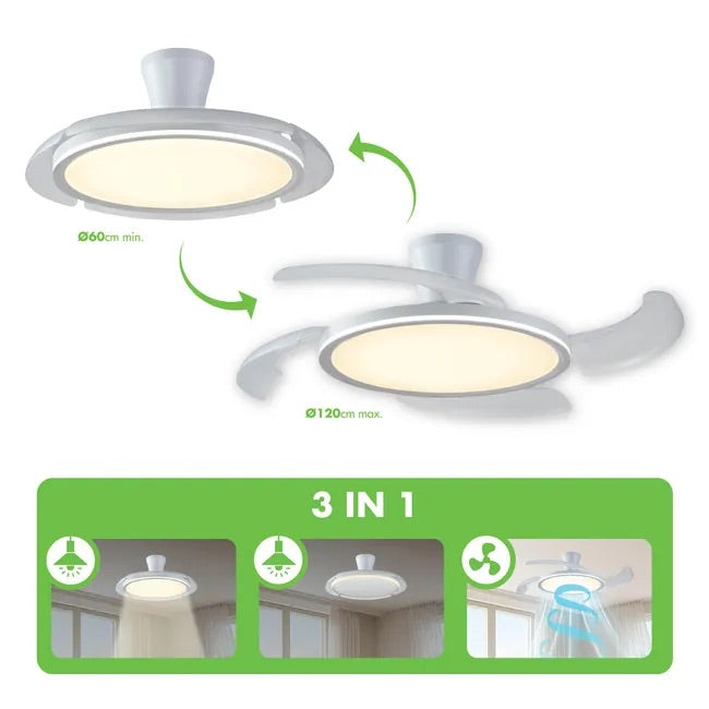 Ventilatore da soffitto Moderno con Luce Integrata Sostituzione per Decorazione Interni Elegante e Funzionale