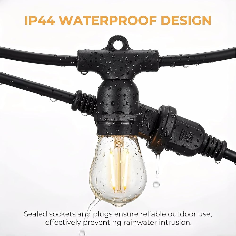 Catena Luminosa Guinguette LED da Esterno – 10 m – 10 Lampadine LED Incluse – Impermeabile IP44 – Prolungabile – Attacco E27