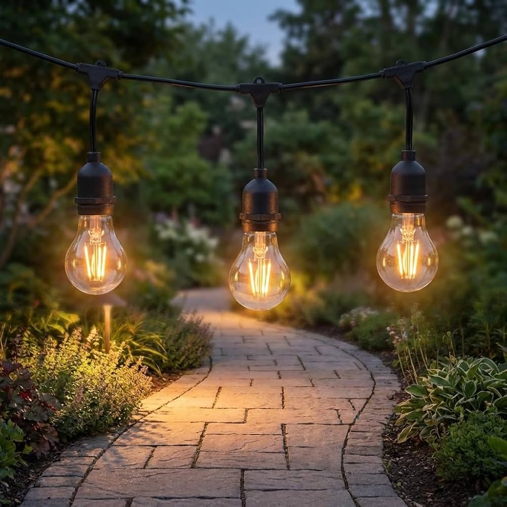 Catena Luminosa Guinguette LED da Esterno – 10 m – 10 Lampadine LED Incluse – Impermeabile IP44 – Prolungabile – Attacco E27