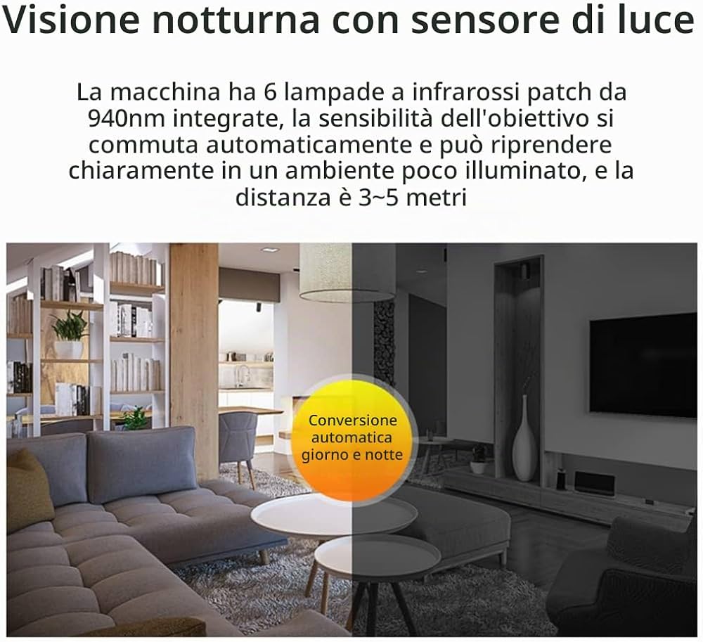 Mini IP Camera A9 HD 1080P con WiFi e Ricarica Magnetica Videocamera Portatile per Sicurezza Domestica Telecamera Wi-Fi